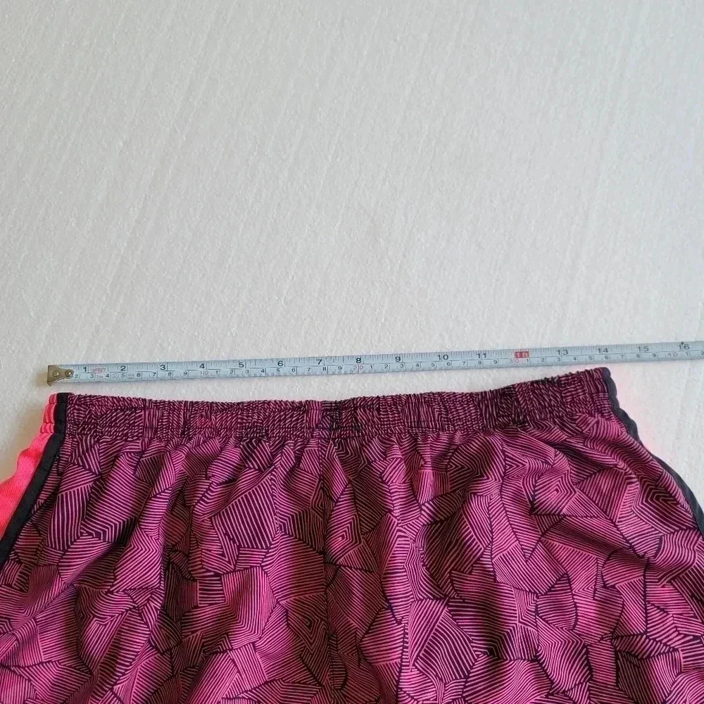 Nike Dri-Fit Loose Fit Athletic Running Shorts Womens L Liner Neon Pink Black